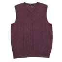 【中古】 パパスプラスPapas+ カシミヤネップVネックニットベスト 紫M【メンズ】