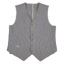 【中古】 パパスPapas SUBALPINO社シアサッカーストライプジレベスト 白紺48M【メンズ】