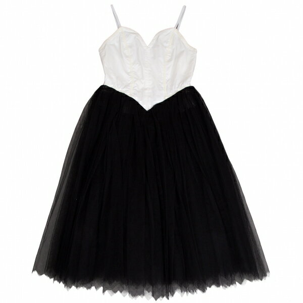 【中古】 コムデギャルソンCOMME des GARCONSチュールスカート切替バレエワンピース 黒オフM【レディース】