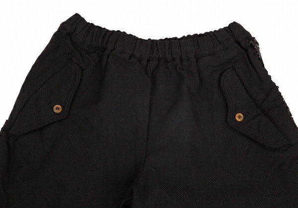 コムコム コムデギャルソンCOMME des GARCONS ポリ製品染めスパンコールラインパンツ 黒M【中古】 【レディース】