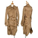 【中古】 ジュンヤワタナベ コムデギャルソンJUNYA WATANABE COMME des GARCONS インサイドアウトドレープトレンチコート ベージュS...