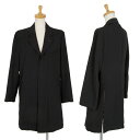 【中古】 ローブドシャンブル コムデギャルソンrobe de chambre COMME des GARCONS ウールギャバスホック留めサイドスリットロングジャケット 黒M位【レディース】(4)
