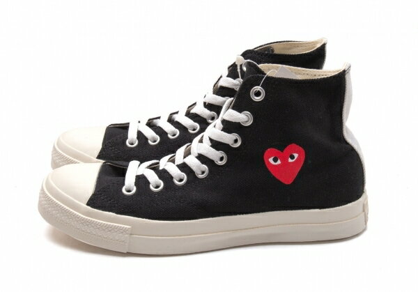 プレイ コムデギャルソン×コンバースPLAY COMME des GARCONS×CONVERSE ハイカットスニーカー 25cm黒【中古】 【レディース】