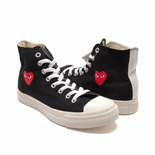 プレイ コムデギャルソン×コンバースPLAY COMME des GARCONS×CONVERSE ハイカットスニーカー 25cm黒【中古】 【レディース】