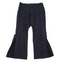 【中古】 コムデギャルソンCOMME des GARCONSウール裾ボックスプリーツエンブレムドビーパンツ 紺M【レディース】