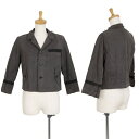 【中古】 トリココムデギャルソンtricot COMME des GARCONSコットン製品洗い襟裁ち切りショートジャケット チャコールM【レディース】