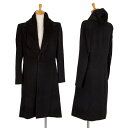 【中古】 ジャンポールゴルチエ ファムJean Paul GAULTIER FEMME アンゴラウールレイヤードデザインラペルコート 黒42【レディース】