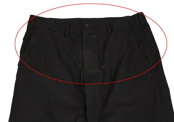 【中古】 コムデギャルソン オムCOMME des GARCONS HOMME コットン染色加工テーパードパンツ 黒M【メンズ】