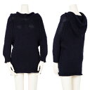 【中古】 ヨウジヤマモト ノアールYohji Yamamoto NOIR フーデッドローゲージニット 紺3【レディース】