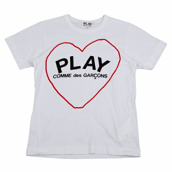 プレイ コムデギャルソンPLAY COMME des GARCONS ハートロゴプリントTシャツ 白S【中古】 【レディース】