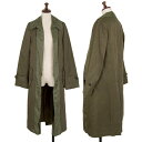 【中古】 コムデギャルソンCOMME des GARCONSラペル切替ボタンレスコート オリーブM【レディース】