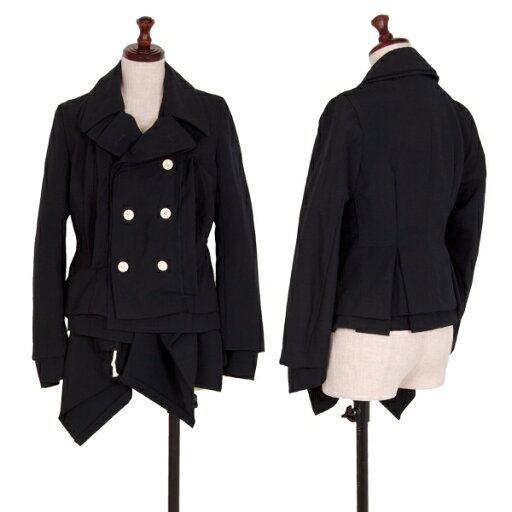 【中古】 コムデギャルソンCOMME des GARCONS ウールレイヤードポケットデザインジャケット 紺S【レディース】 【中古】 コムデギャルソンCOMME des GARCONS ウールレイヤードポケットデザインジャケット 紺S【レディース】