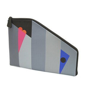 イッセイミヤケISSEY MIYAKE IKKO TANAKA 田中一光 FACE CLUTCH レザークラッチバッグ グレー他【中古】 【レディース】