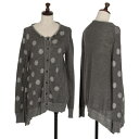 【中古】 ヨウジヤマモト ノアールYohji Yamamoto NOIR リネン混ドットアシンメトリーカーディガン グレー2【レディース】