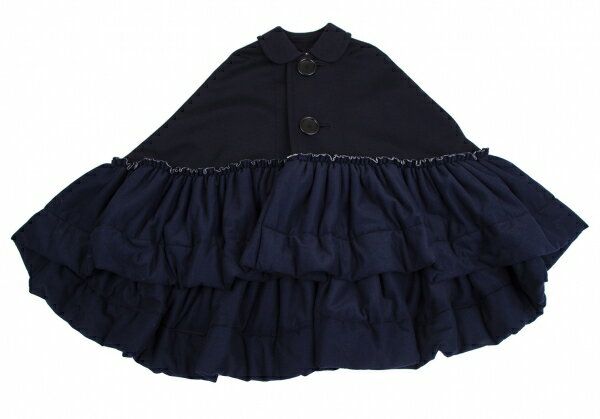 【中古】 トリコ コムデギャルソン トリコスペシャルtricot COMME des GARCONS tricot Special 切替ビッグボタン中綿ポンチョコート 紺S【レディース】