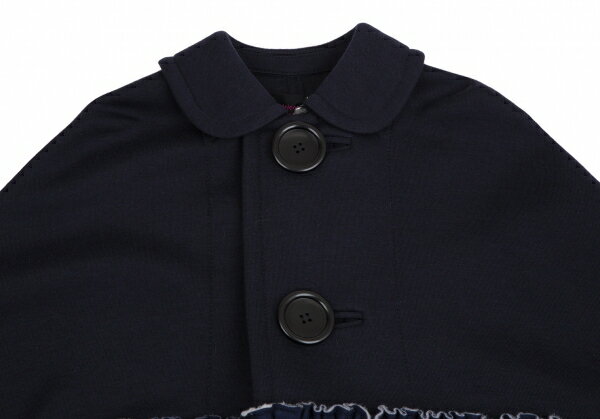 【中古】 トリコ コムデギャルソン トリコスペシャルtricot COMME des GARCONS tricot Special 切替ビッグボタン中綿ポンチョコート 紺S【レディース】