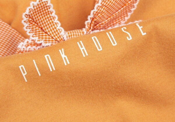 コード ピンクハウスPINK HOUSE ギンガムチェックセーラーカラーカットソー オレンジL ：PLAYFUL ほつれ