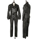 ジャンポールゴルチエ ファムJean Paul GAULTIER FEMME ダメージ加工レザーセットアップ 黒40【中古】 【レディース】