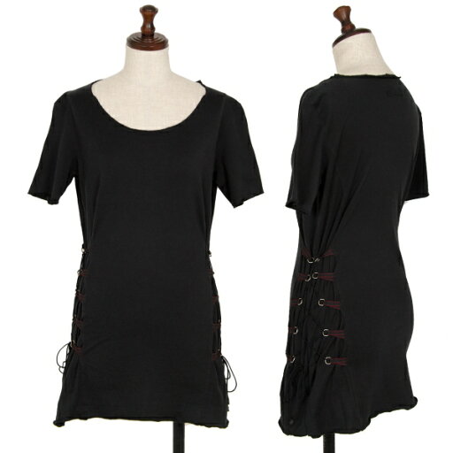 【中古】 ジャンポールゴルチエ ファムJean Paul GAULTIER FEMME サイドレースアップ半袖カットソー 黒40【レディース】 【中古】 ジャンポールゴルチエ ファムJean Paul GAULTIER FEMME サイドレースアップ半袖カットソー 黒40【レディース】