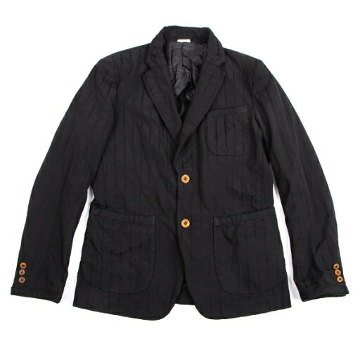 【中古】 コムデギャルソン オムドゥCOMME des GARCONS HOMME DEUX 染色加工ストライプ2Bジャケット 黒XS【メンズ】 【中古】 コムデギャルソン オムドゥCOMME des GARCONS HOMME DEUX 染色加工ストライプ2Bジャケット 黒XS【メンズ】