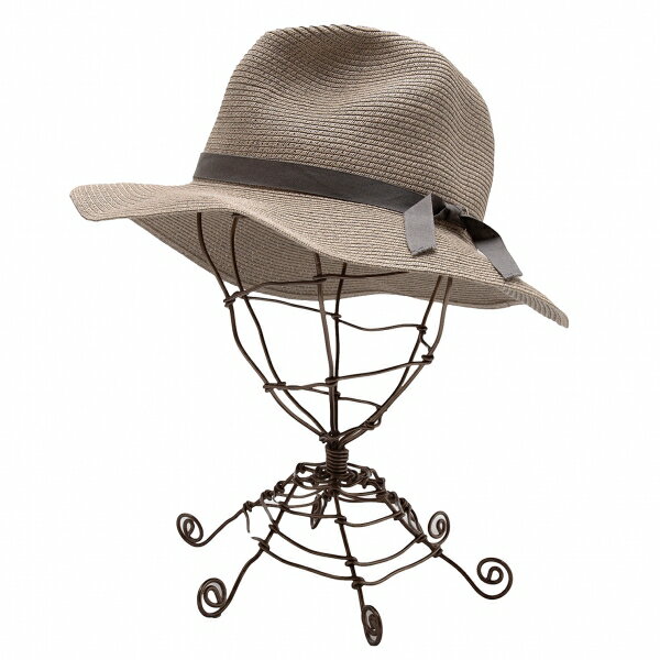 【中古】 カシラCA4LA リボンペーパーハット ベージュ モカ【レディース】