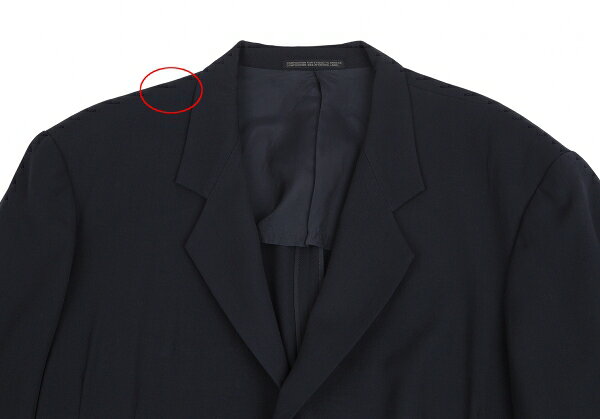 【中古】 ヨウジヤマモト プールオムYohji Yamamoto POUR HOMME ウールギャバポケットデザインジャケット 紺S【メンズ】