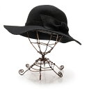 【中古】 カシラCA4LA リボンデザインウールフェルトハット 黒【レディース】