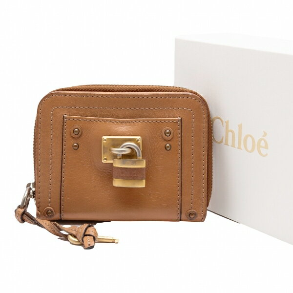 クロエChloe パディントンカデナウォレット 茶【中古】 【レディース】