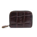 【中古】 ジャンポールゴルチエJean Paul GAULTIER クロコ型押しラウンドジップコインケース 茶【メンズ】