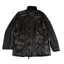 バリーBALLY ポケットデザインラムレザー中綿コート 黒40【中古】 【メンズ】