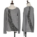 【中古】 ヨウジヤマモト ノアールYohji Yamamoto NOIR ポリウールペイズリープリントカットソー グレー2【レディース】