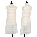 【中古】 ヨウジヤマモト ファムYohji Yamamoto FEMME ボーダーシースルーレイヤードノースリーブワンピース オフS【レディース】(4)