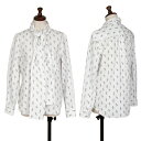 【中古】 ローブドシャンブル コムデギャルソンrobe de chambre COMME des GARCONSプリントストールネックシャツ 白M【レディース】