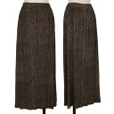 【中古】 プリーツプリーズPLEATS PLEASE パイソンプリントプリーツスカート 茶4【レディース】