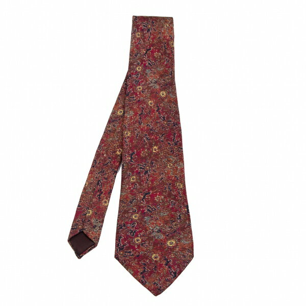 【中古】 ランバンLANVIN PARIS グラフィックプリントシルクネクタイ 赤他【メンズ】