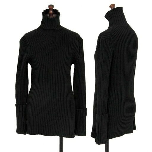 【中古】 ヨウジヤマモト ファムYohji Yamamoto FEMMEウールハイネックリブニット 黒M【レディース】 【中古】 ヨウジヤマモト ファムYohji Yamamoto FEMMEウールハイネックリブニット 黒M【レディース】