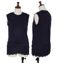 【中古】 コムコム コムデギャルソンCOMME des GARCONS ティアードレースフリルノースリーブ 紺S【レディース】(4)