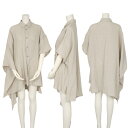 【中古】 ヨウジヤマモト ノアールYohji Yamamoto NOIR リネンアシンメトリー半袖シャツ ベージュ1【レディース】