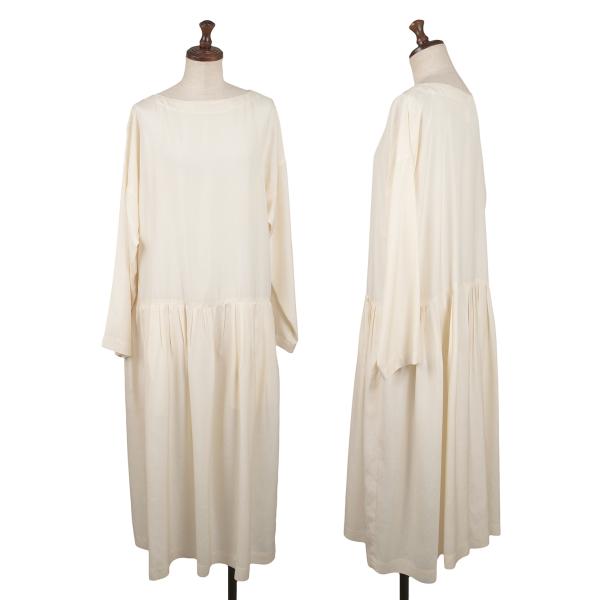 【中古】 プランテーションPlantation プリーツ切替オフショルダーワンピース アイボリーM位【レディース】