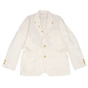 【中古】 ヨウジヤマモト プールオムYohji Yamamoto POUR HOMME リネンラペルボタンデザインジャケット クリーム3【メンズ】
