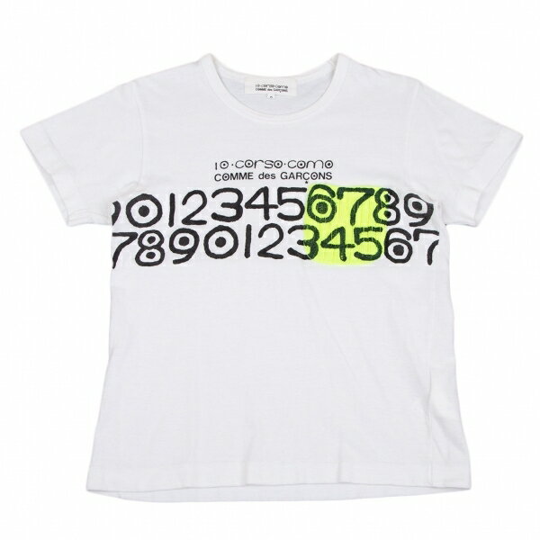 コムデギャルソン×コルソコモ10 Corso Como COMME des GARCONS ニットポケットロゴプリントTシャツ 白S【中古】 【レディース】