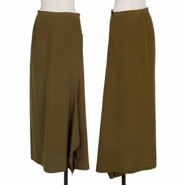 【中古】 ワイズY's ウールシルクドレープスカート 茶2【レディース】