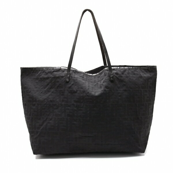 【中古】 フェンディFENDI ズッカ柄トートバッグ 黒【レディース】