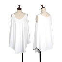 【中古】 ヨウジヤマモト ファムYohji Yamamoto FEMME ワイドラウンドカットタンクトップ 白2【レディース】(4)