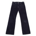 アルマーニジーンズARMANI JEANS イーグルモチーフコーデュロイパンツ 紺27【中古】 【レディース】