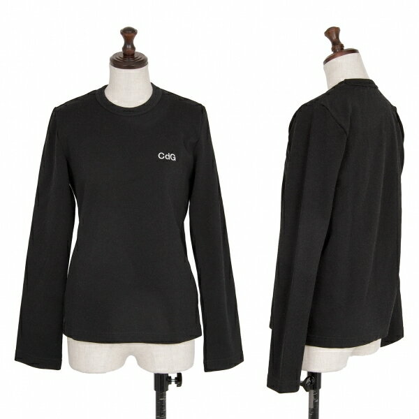 【中古】 コムデギャルソンCOMME des GARCONS ワンポイントロゴ刺繍ジャージーカットソー 黒M位【レディース】