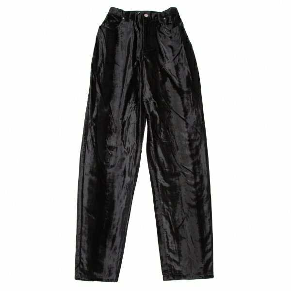 【中古】 ヴェルサーチ ジーンズクチュールVERSACE JEANS COUTURE ベロアテーパードパンツ 黒40【レディース】