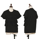 ノワール ケイ ニノミヤ コムデギャルソンnoir kei ninomiya COMME des GARCONS フロントフリル装飾Tシャツ 黒M【中古】 【レディース】