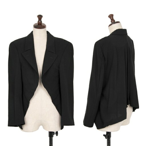 【中古】 コムデギャルソンCOMME des GARCONSウールボタンレスショートジャケット 黒M【レディース】 【中古】 コムデギャルソンCOMME des GARCONSウールボタンレスショートジャケット 黒M【レディース】