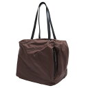 【中古】 イッセイミヤケISSEY MIYAKE レザー切替ナイロンハンドバッグ 茶【レディース】(4)